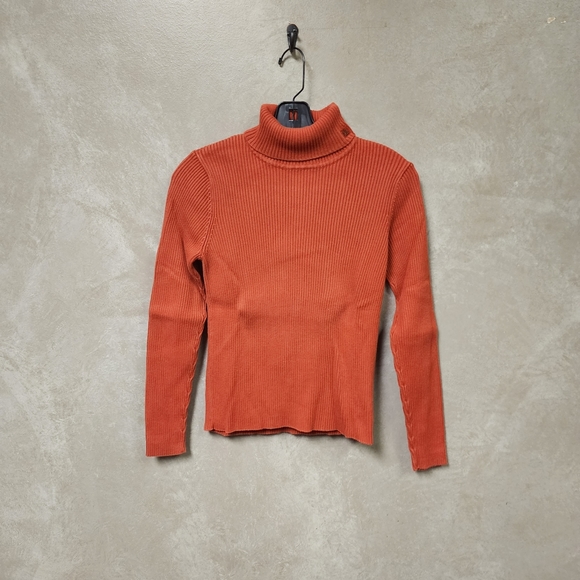 Lauren Ralph Lauren Orange Turtleneck with LRL Embroidered on Neckline Size S - Picture 3 of 6